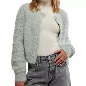 NWT Free People Celeste Cardigan in Seafoam